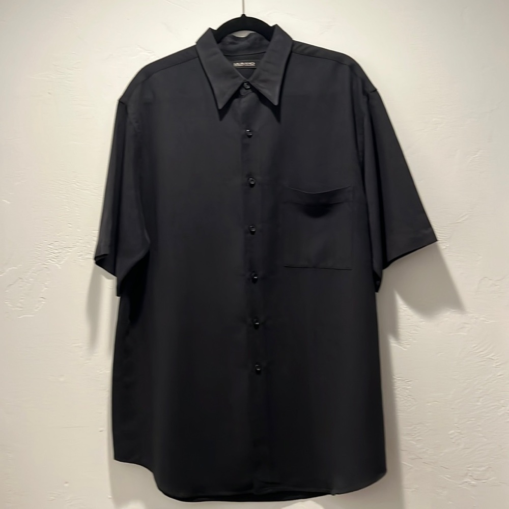 Murano Men’s Large Black Button-Down Short Sleeve Shirt Size L
